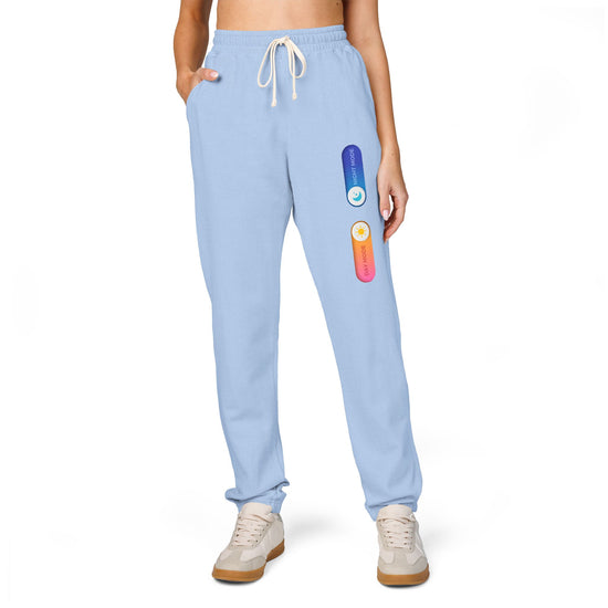 Garment-Dyed Fleece Sweatpants with Colorful Design, Cozy Loungewear, Casual Pants, Gift for Her, Comfortable Leisurewear